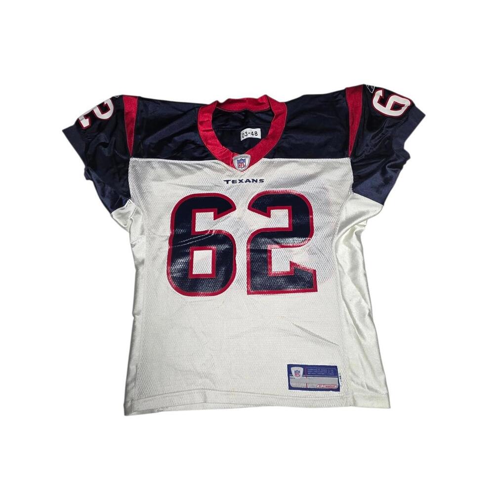Houston Texans Harrison #62 Mens 48 NFL Jersey Reebok White Blue Red Large B27